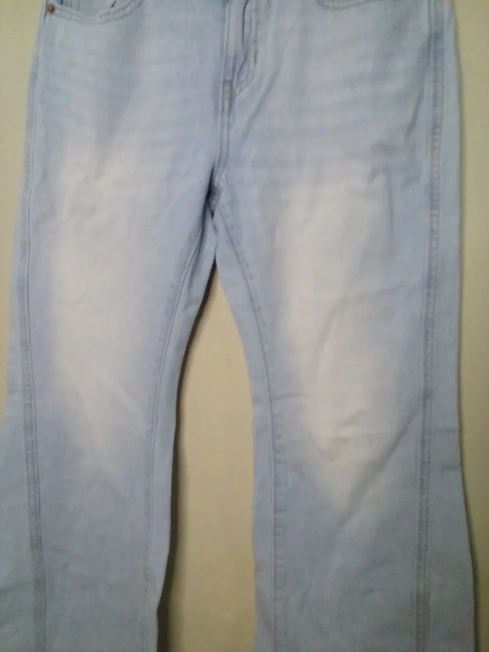 Old Navy Jeans Girls 12 Baggy Flare High Rise Light Wash Raw Hem Blue